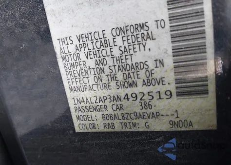 2010 Nissan Altima 2.5 S from USA, damaged, VIN 1N4AL2AP3AN492519